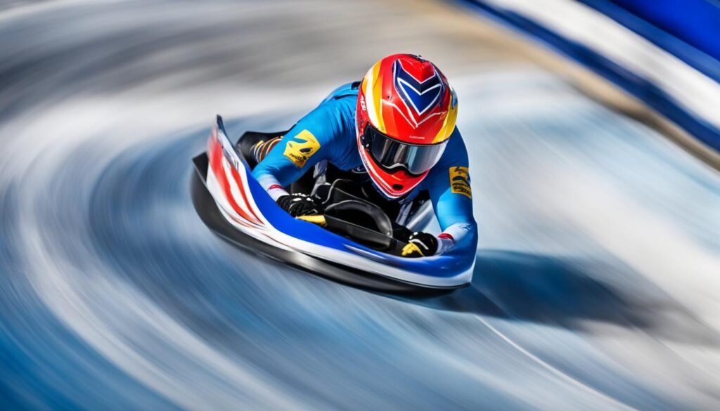 A luge athlete in action